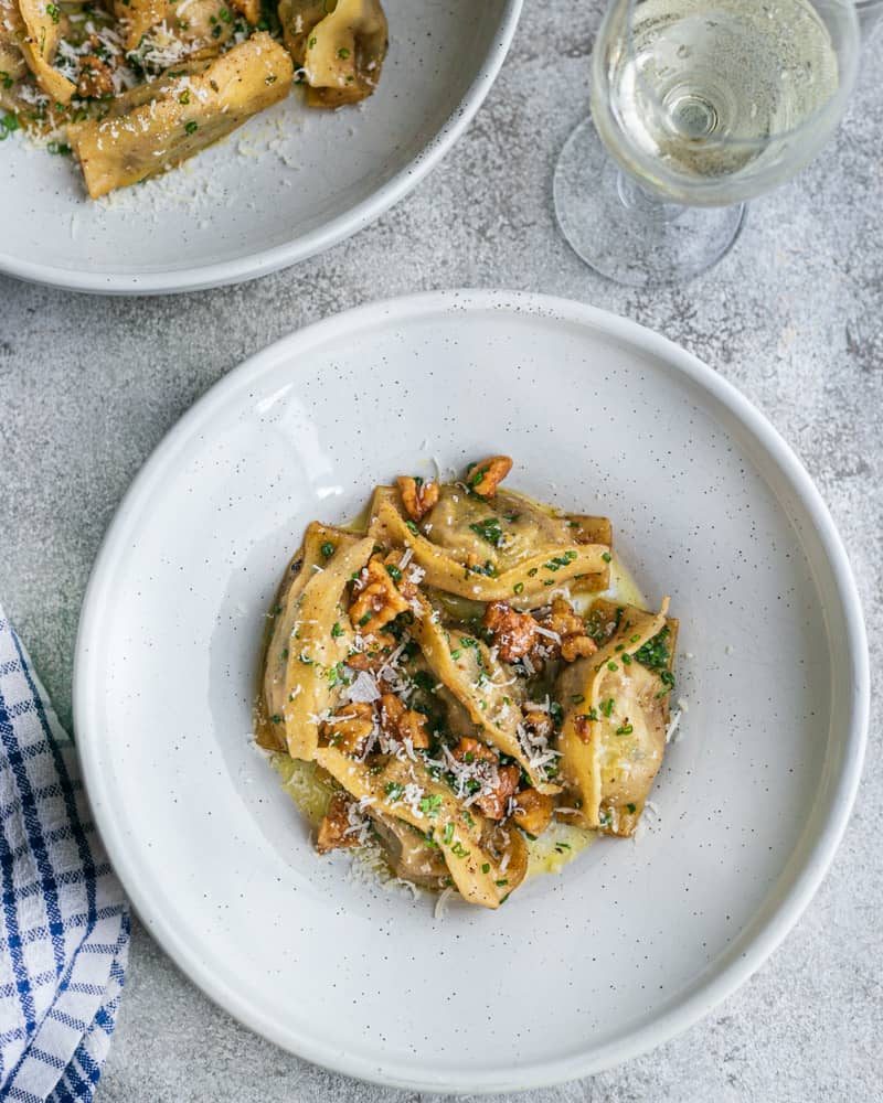 Porta Jersey City - Enjoy hand-made agnolotti pasta in our Pillowfort dish!  🤤 Available in Single or Double-sized portions. 🙌 . . . Pillowfort, house-made agnolotti, potatoes, fontina, fonduta, leeks